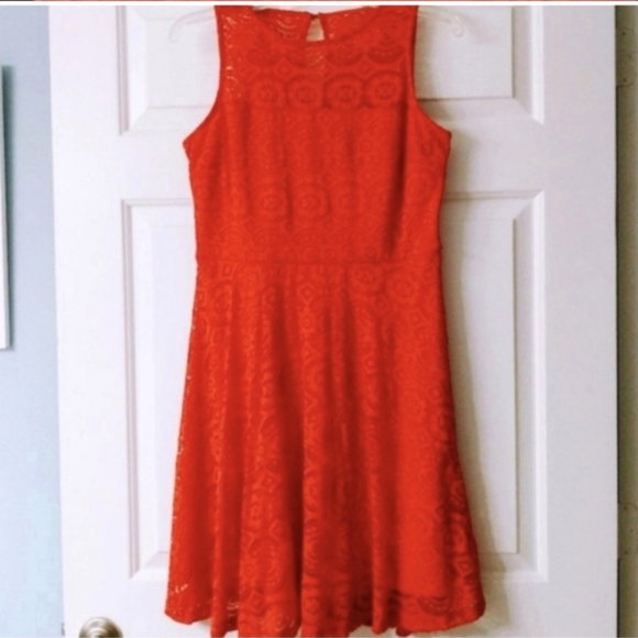 Lace dress, medium, by Thalia Sodi, red, Dressy, Formal Holiday Party Dress - Picture 2 of 9